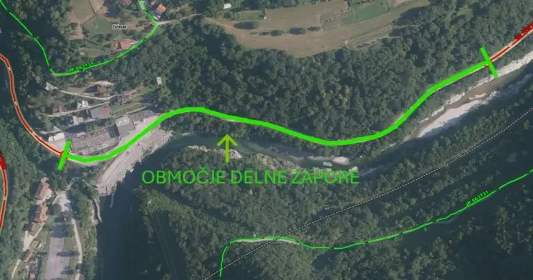 PODALJŠANA ZAPORA CESTE PRI DOBLARJU