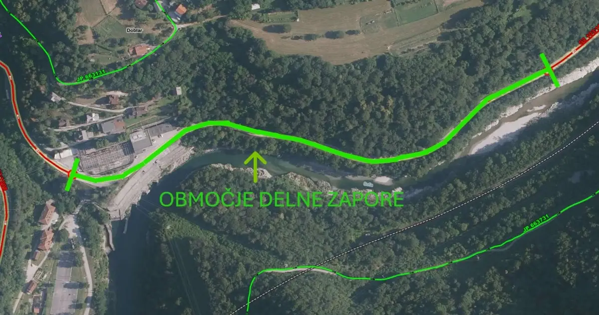PODALJŠANA ZAPORA CESTE PRI DOBLARJU
